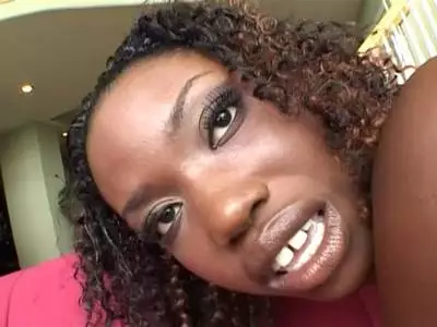 Ebony anal fucked by two white cocks